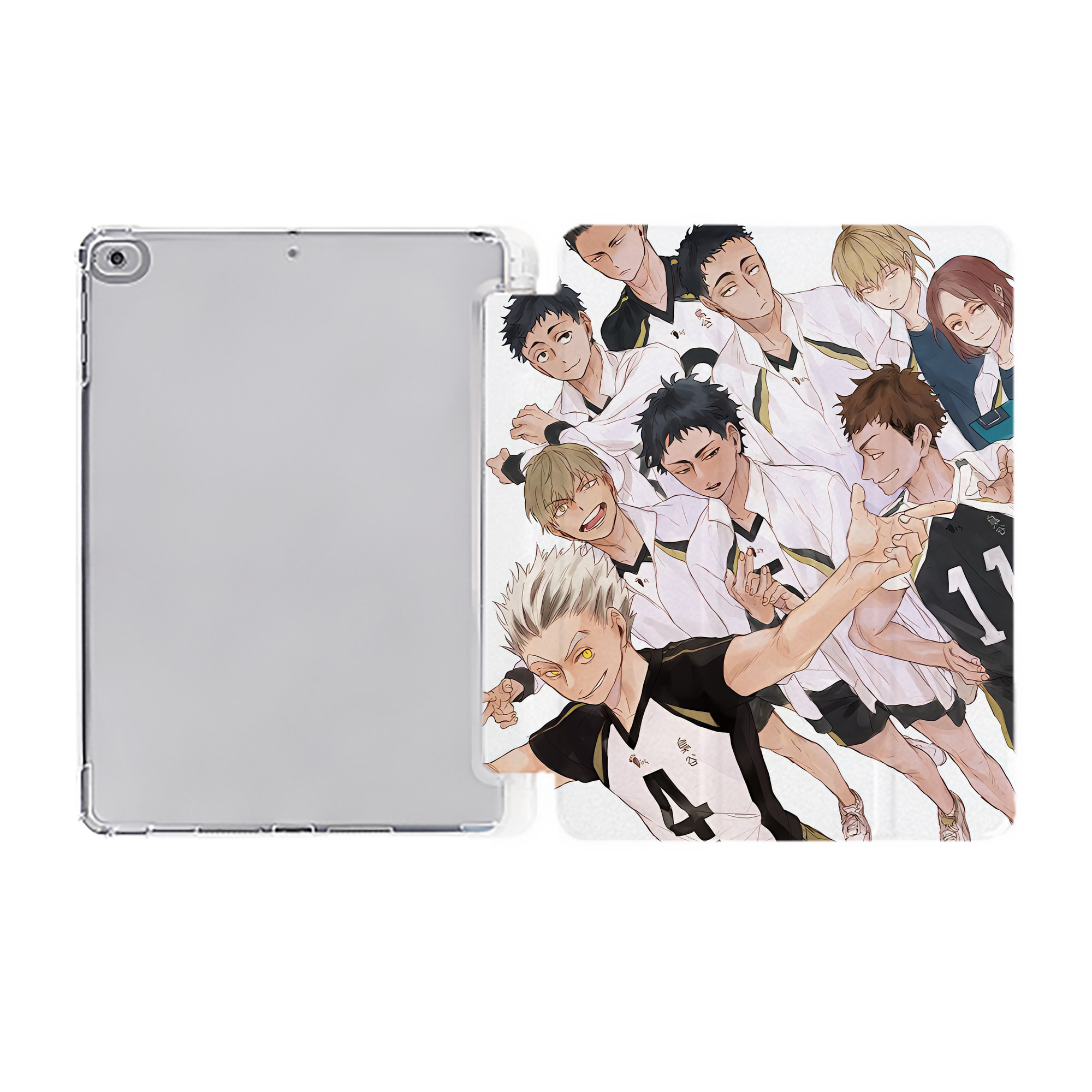 （画像用） ハイキュー!! Haikyu!! IPad ケース ペン収納付き 三つ折りスタンド PUレザー×シリコン 対応機種9.5/10.5/10.9インチ